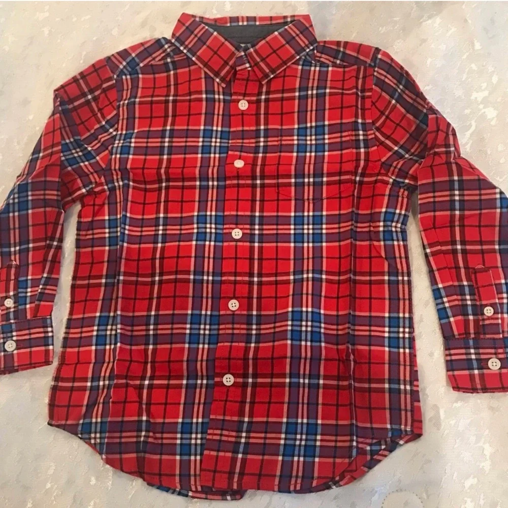 Gymboree Red Plaid Button-Up Shirt NWT size 5/6